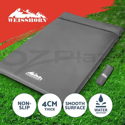 Weisshorn Self Inflating Mattress Camping Sleeping Mat Air Bed Pad Double Grey • $59.95