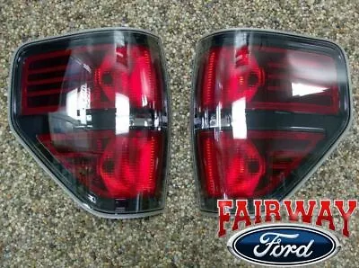 09 Thru 14 F-150 OEM Ford SVT Raptor Black Tail Lights Lamps (Pair) AL3Z-13404-A • $167.95