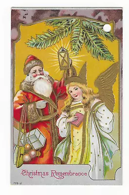 Vintage Postcard Christmas Remembrance Santa Claus Angel Circa 1905 UNP • $9.99