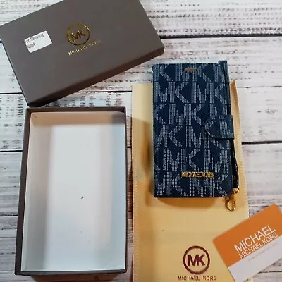 New Michael Kors MK Samsung Note 4 Ladies Leather Phone Case Wallet Black • $28.06