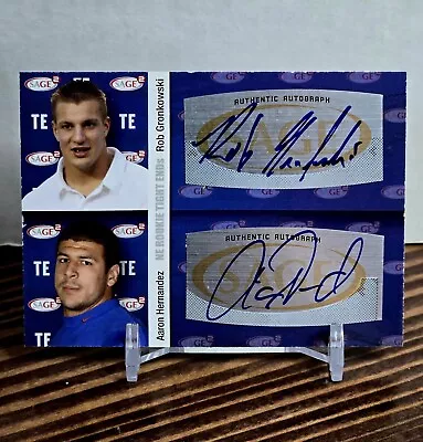 2010 Sage Rob Gronkowski Aaron Hernandez Dual Rookie Autograph Patriots RC Auto • $249.99