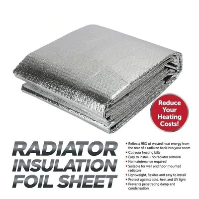 Bubble Radiator Insulation Foil Roll Heat Reflective Energy Saver 5m X 60cm • £12.95