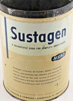 Vintage Sustagen Tin Medical Food Feeding Tube Nutritional Supplement Can Empty • $14.99