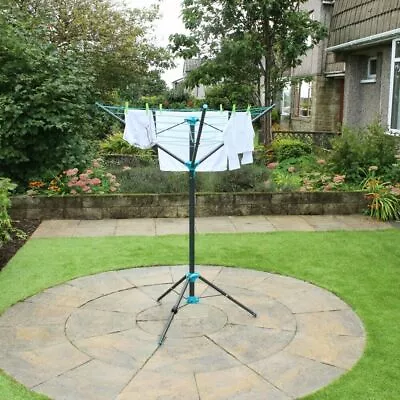 3 Arm Rotary Airer Dryer 16m Washing Line Clothes Garden Outdoor Camping Airer • £29.98