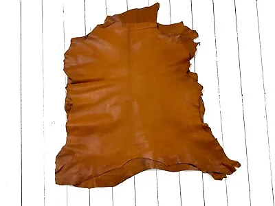 £14.99 • Buy 1mm Dyed Veg Tan Suede Sheepskin Leather Craft Half/whole Hide - Caramel Brown