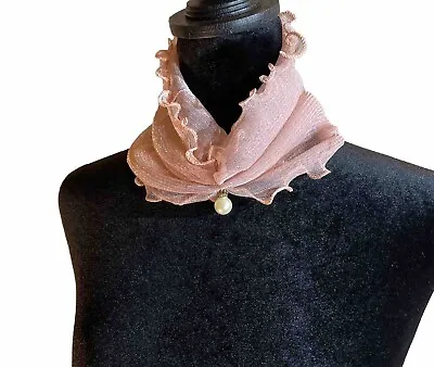 FASHION Infinity Scarf  Soft Pink& Pearl Unique Easy Wear! • £8.08