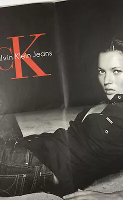 KATE MOSS Eva Herzigova RARE Calvin Klein CK Jeans Wall Poster MARIO TESTINO Vtg • £145