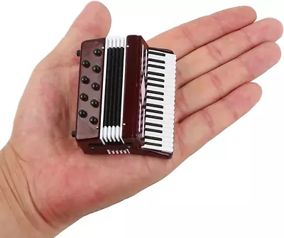 Dselvgvu Miniature Accordion With Case Mini Musical Instrument Replica Collectib • $27.99