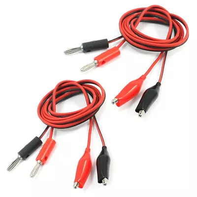 2 Pcs Alligator Clip To Banana Plug Multimeter Test Lead  1m L5L77471 • $6.72