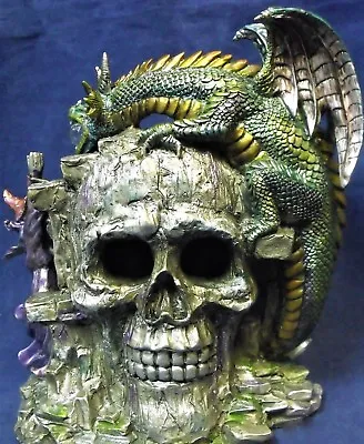 Skull Desk Clock Collectible Halloween Decoration Collectable Statue Figurine • $757.05