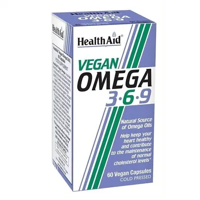 HEALTH AID Vegan Omega 3-6-9 Complex 60 Vegan Capsules - Optimal Balance Plant • £7.79