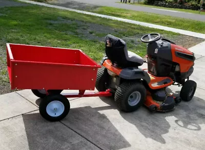 600lb Cap Steel Dump Cart Garden Yard Lawn Mower Tractor ATV Trailer 10 Cu. Ft.  • $209.71
