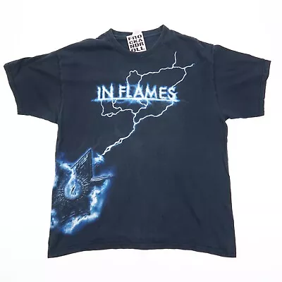 IN FLAMES  Vintage 90'S Y2k Metal Music Rock Band T-shirt XL (M5334) • £20.95