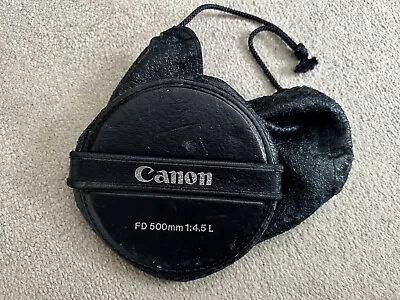 Canon Leather Lens Cap End Cover  FD 500mm F4.5 L (worn Creased Cracked +tacky) • £26.99