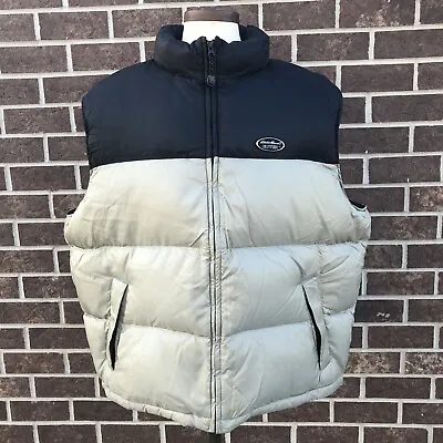 Eddie Bauer EBTek Down Tan & Black Mens Thick Puffer Vest Sleeveless Jacket 3XL • $51.99