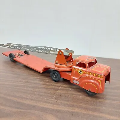 Vintage Marx VFD No. 9 Long Toy Hook & Ladder Pressed Steel Fire Truck 24  • $84.95