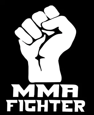 MMA FIGHTER TRUCK CAR 5 Inch White Vinyl Sticker • $5.35