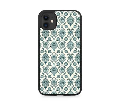 Blue And Cream Flowers Pattern Rubber Phone Case Flowery Floral Print Gel E893 • £15.90