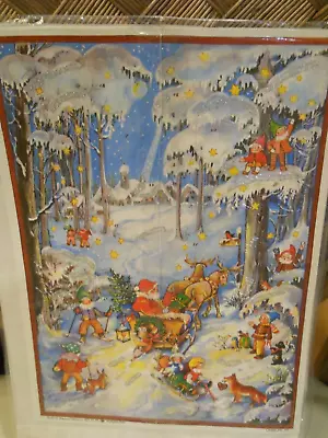 Vintage Stuttgart Rohr Christmas Advent Calendar Germany  11.75 X 8  -reindeer • $9.99