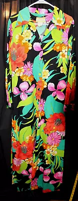 Waltah Clarke's Vintage Hawaii Long Polyester Floral 13/14 Women's Dress • $140