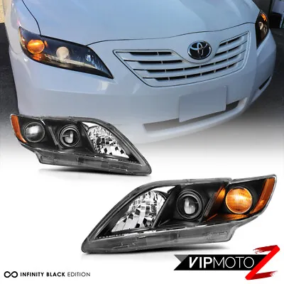 For 07-09 Toyota Camry  TRD STYLE  Black LEFT+RIGHT Complete Headlights Assembly • $111.95