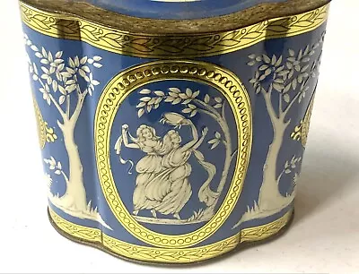 Murray-Allen Regal Crown Confections Tin Canister Blue/White And Gold GC England • $14.75
