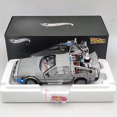 1/18 Hot Wheels Elite Back To The Future Time Machine Delorean BCJ97 Model Car • $91.50