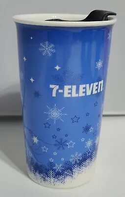   Limited Edition 7 Eleven Holiday Tall Traveling Ceramic Coffee Mug With Lid • $4.90