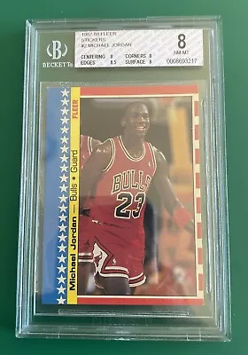 1987 Fleer Michael Jordan Sticker Bgs 8 - NM-MT • $100