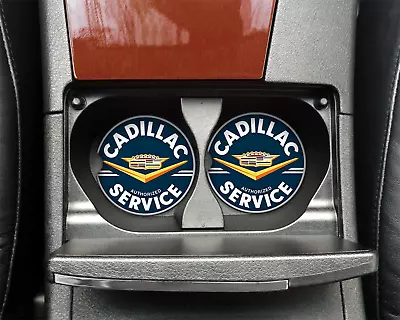 Cadillac Service - Vintage Sign - Car Coasters - Set Of 2 -  FREE SHIPPING • $11.99