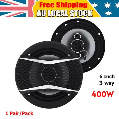 Car Coaxial Speakers 3 Way 400W Stereo Super Bass Audio Cable Subwoofer 6  Inch • $34.11