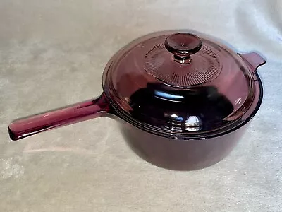 2.5 Liter Nonstick Sauce Pan & Lid Vision Corning Pyrex Cranberry Glass Cookware • $25