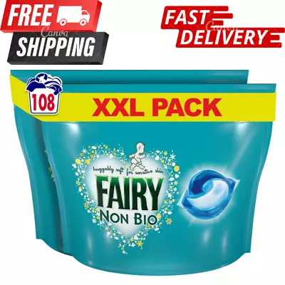 Fairy Non-Bio PODS Washing Liquid Laundry Detergent Tablets/Capsules 108 • £22