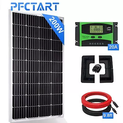 200W Solar Panel Kit With12V 20A Controller Off Grid System High-efficiency • £159.15
