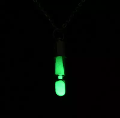 Women Men Glowing Luminous Sand Timer Glass Pendant Hourglass Bottle Necklace • $1.99