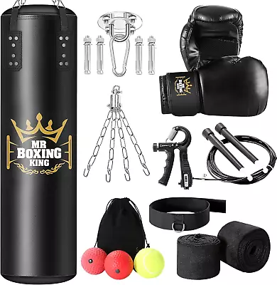 Mr Boxing King Punching Bag Set For Adults 4Ft Heavy Boxing Bag Set 80 Lb Capaci • $109.99