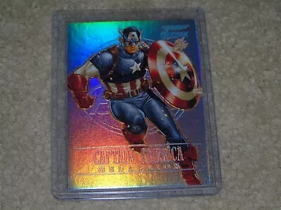 2022 UD Marvel Fleer Ultra Avengers Captain America Platinum Medallion /100 #M-6 • $80