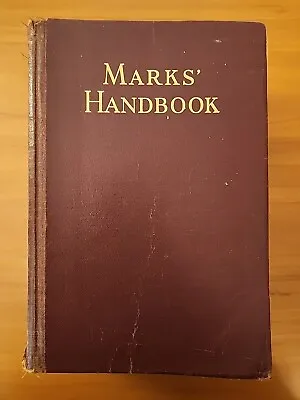 Vintage Mechanical Engineers Handbook By Lionel S. Marks Fifth Edition 1951 • $10