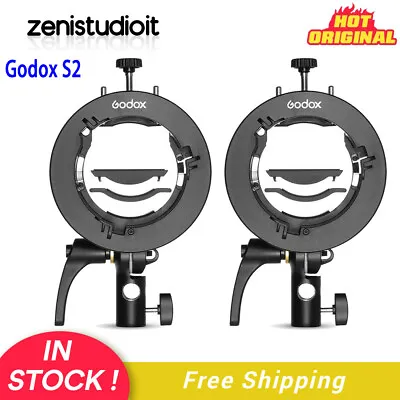 US 2Pcs Godox S2 Bowens Flash Bracket Holder For V1 AD100Pro AD200Pro AD400Pro • $50