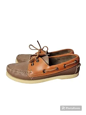 Dooney & Bourke Vintage Regatta Leather Loafer Taupe Women 6.5 Boat Deck Shoes  • $40