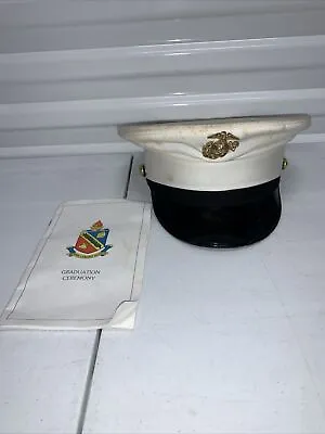 USMC US Marine Corps Blues Dress Uniform White Cloth Hat Bernard 7 1/8  • $50