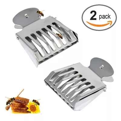 2PCS Metal Queen Bee Catcher Clip Cage Catching Beekeeping Equipment Steel NEW • $9.89