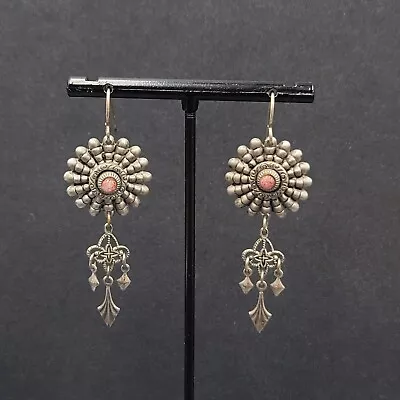 Vintage Pierced Earrings Silver Tone Boho Style 2  • $12