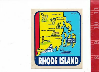 Vintage State Water Decal Transfer Rhode Island  • $7