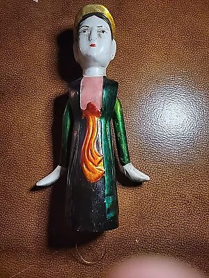 Vietnamese Female Wood Water Puppet Figure Handmade Pull String Mechanism 9  • $30