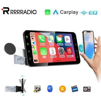 Single 1 DIN 9  Wireless CarPlay Car Stereo Radio Touch Head Unit + Phone Holder • $145.99