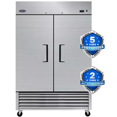 54  Commercial Double Solid Door Stainless Steel Reach-In Commercial Freezer  • $2599.99