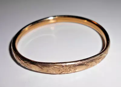 Estate Baby Bracelet Gold Filled 14K GF Vintage 1.75  No Scrap Jewelry Bangle A6 • $1.25