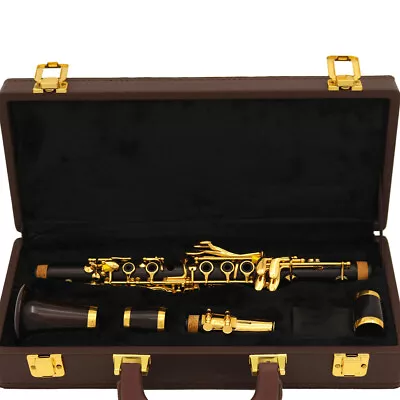 18-key Clarinet Ebony Clarinet With Gold-plated Keys Professional Eb • $544.64