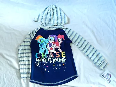 Girls My Little Pony Hoodie Kids Size 6/6x Rainbow Dash NEW Blue Sweatshirt • $24.84